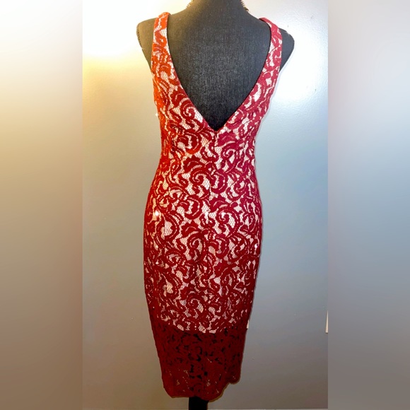 Red Wine Lace Dress - Picture 2 of 2